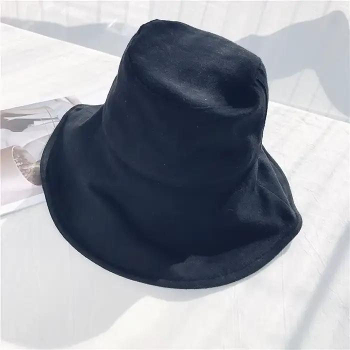 Chapeau seau à large bord de 12cm pour femmes, vente en gros, été en plein air, pliable, chapeaux de