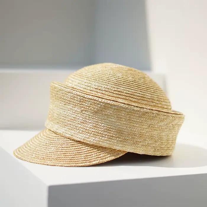 Chapeau de soleil d'été pour femme, chapeau de paille irrégulier, visière, chapeau de journal, activ