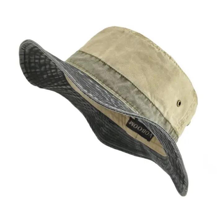 VOBOOM – chapeaux seau pour hommes, en coton délavé, Panama, casquette de chasse, de pêche d'été, Pr