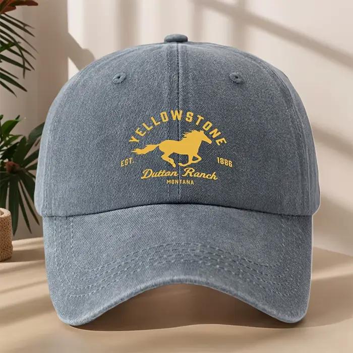 Casquette de baseball imprimée cheval Yellowstone, casquette classique rétro en bec de canard, casqu