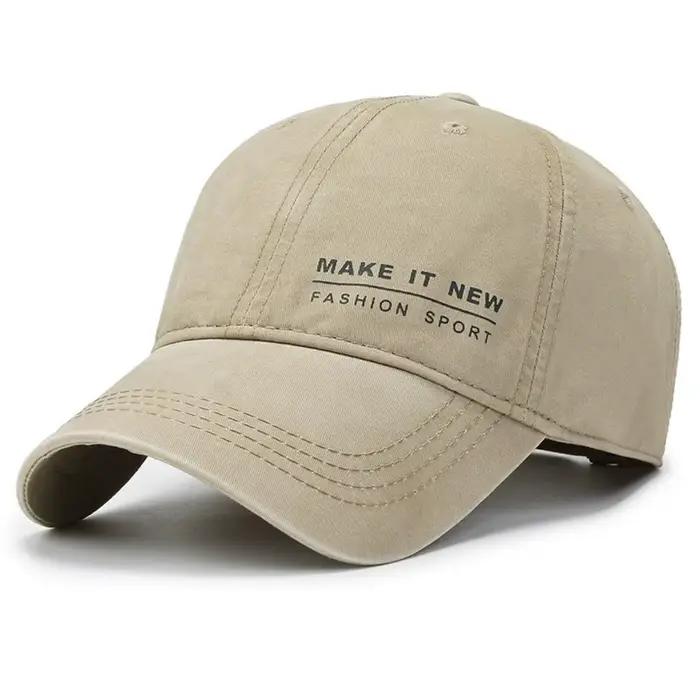 Casquette de baseball à visière brodée, réglable, en pur coton, avec protection solaire, pour homme,