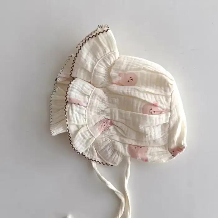 Nouveau-né bébé dentelle chapeau mignon coton enfants bébé fille gaze casquettes princesse infantile