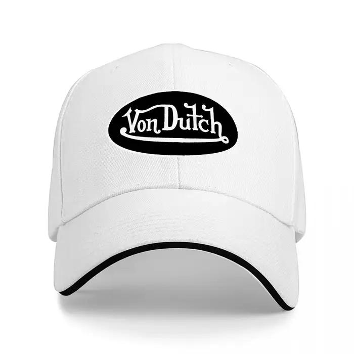 Casquette de baseball avec logo Van Dutch, design brodé classique noir, ajustement réglable, style s