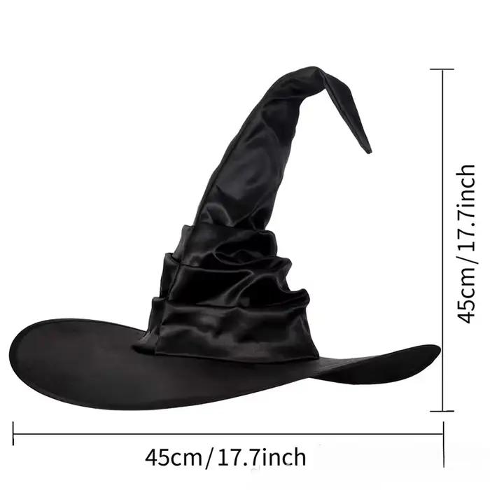 Chapeau de sorcière d'Halloween – Couvre-chef de cosplay de magicien pliable, casquette du diable no