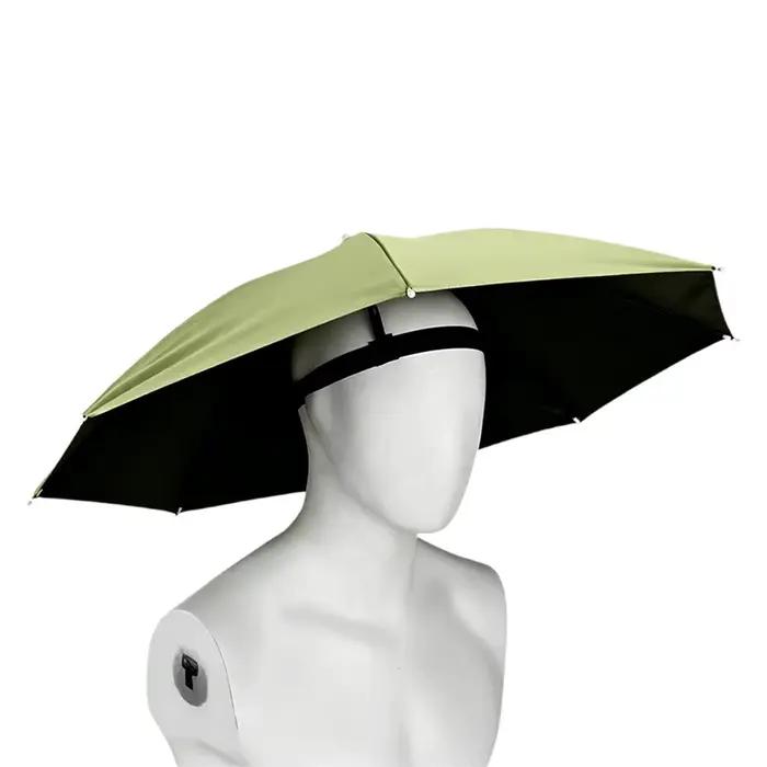 Chapeau parapluie portable pour la tête, casquette de pêche anti-pluie et anti-soleil, chapeau de pê