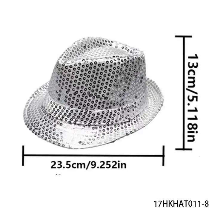 PESENAR – chapeau Fedora à paillettes dorées pour Costume Disco des années 70, accessoire pour événe