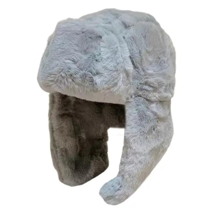 Chapeau d'équitation d'hiver en peluche douce, chapeau en peluche chaud et froid pour cyclisme en pl