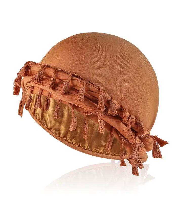 Vintage Twist Turban Head Wraps pour hommes Stretch Modal et Satin Turban écharpe cravate pour cheve