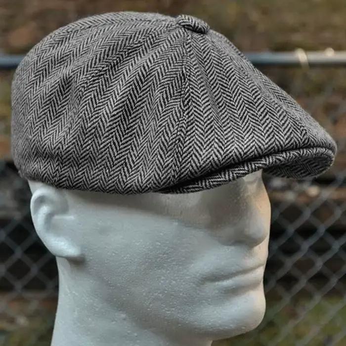 Bérets de style chevrons pour hommes, haut en laine rétro, chapeau en feutre, mode sauvage, bérets p
