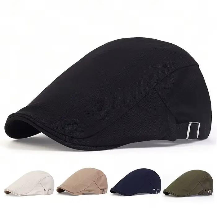 Bérets de couleur unie pour hommes, casquette de journal, chapeaux de peintre britannique Hip Hop, c