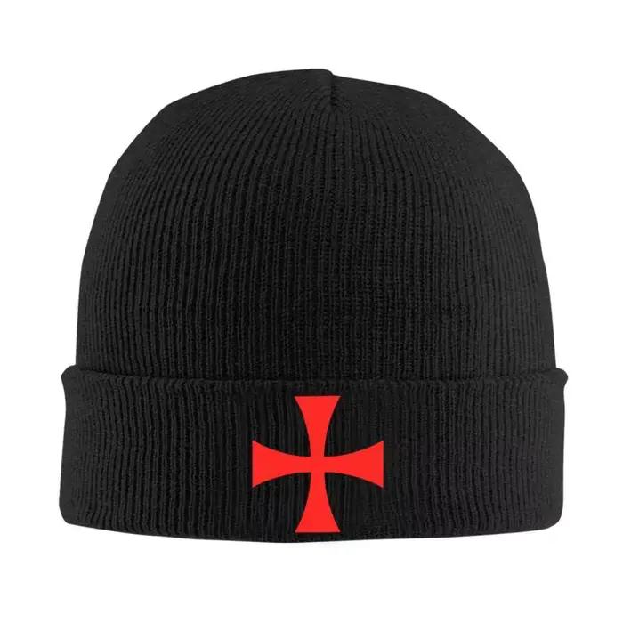 Cross Knights Templar Symbol Bonnet Chapeaux Street Knit Hat Unisexe Hiver Chaud Skullies Bonnets Ca