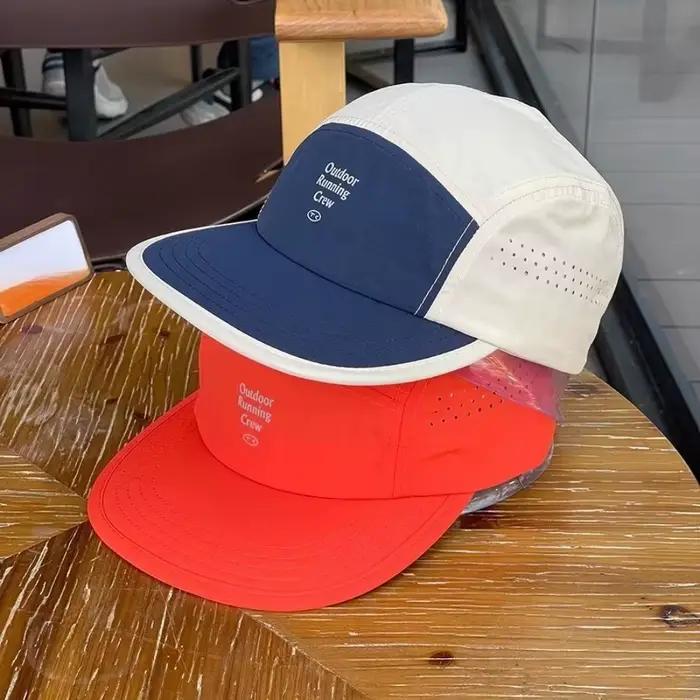 Casquette de baseball 5 panneaux color block - Casquette de sport respirante en maille à séchage rap