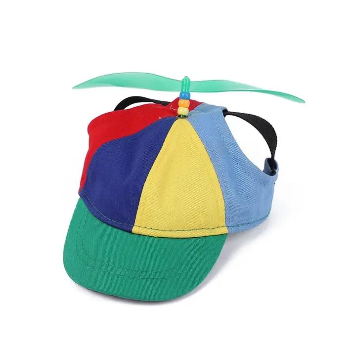 Chapeau à hélice pour animaux de compagnie, coloré, détachable, Adorable, résistant au soleil, respi