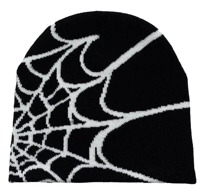 Chapeau tricoté à motif d'araignée de style gothique, bonnet chaud d'hiver pour femmes, chapeau déco