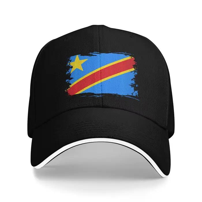 Casquette de baseball décontractée vintage avec drapeau du Congo (République démocratique du Congo) 