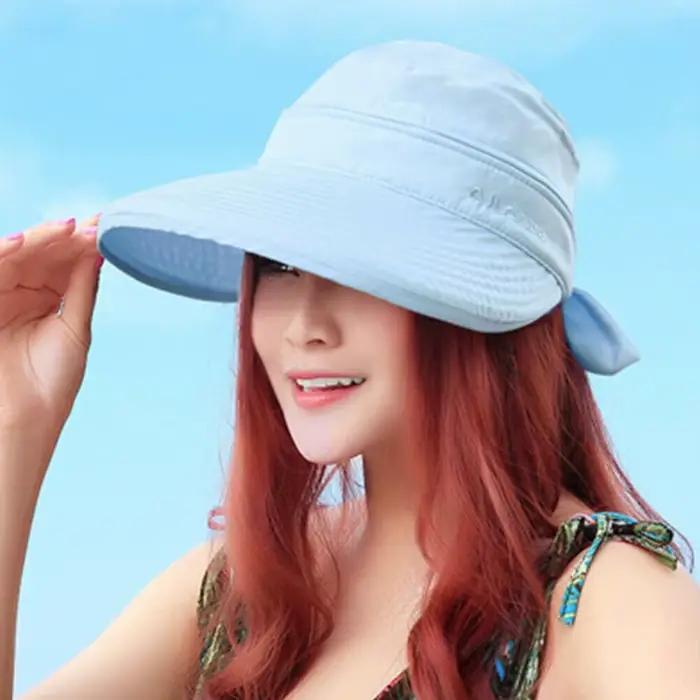 Chapeau de plage Anti-UV à visière, casquette d'extérieur, chapeau de soleil à large bord, 2021