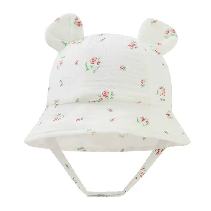Chapeau pour enfants pour filles, casquette seau en mousseline de coton pour enfants, Panama, bébé f