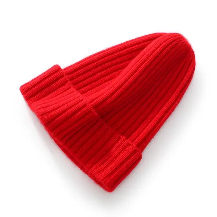 MERRILAMB-Bonnet en Cachemire pour Femme, Chapeau Chaud, Décontracté, Solide, Adulte, à la Mode, Sku