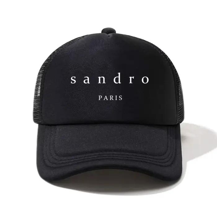 1 chapeau accessoire de mode extérieure en demi-maille éponge imprimée "sandrro", taille réglable, a