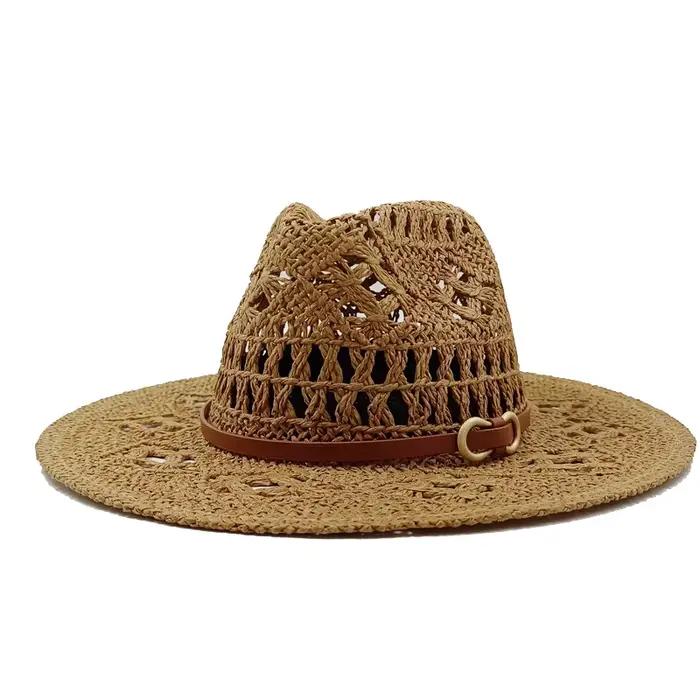 Panama Malan Jazz chapeau de paille nouvelle couleur Pure été hommes et femmes chapeau de paille pla