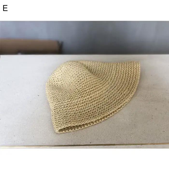 Chapeau de soleil tendance pour femme, chapeau de plage en paille tressé à la main, chapeau de pêche