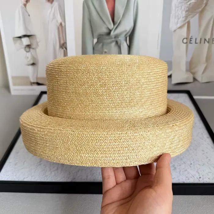 Chapeau de soleil élégant en paille de blé naturelle USPOP pour femme, style chic français, idéal po