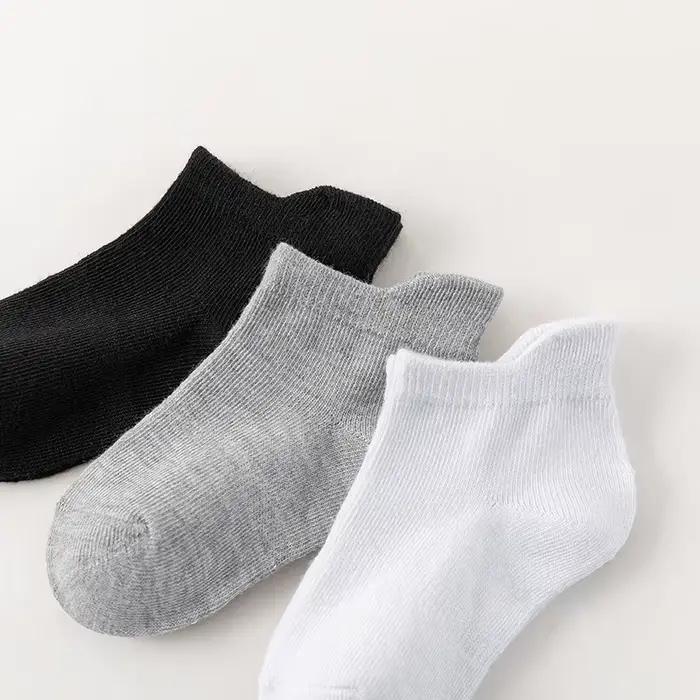6 paires de chaussettes pour enfants, chaussettes blanches pour bébés garçons et filles