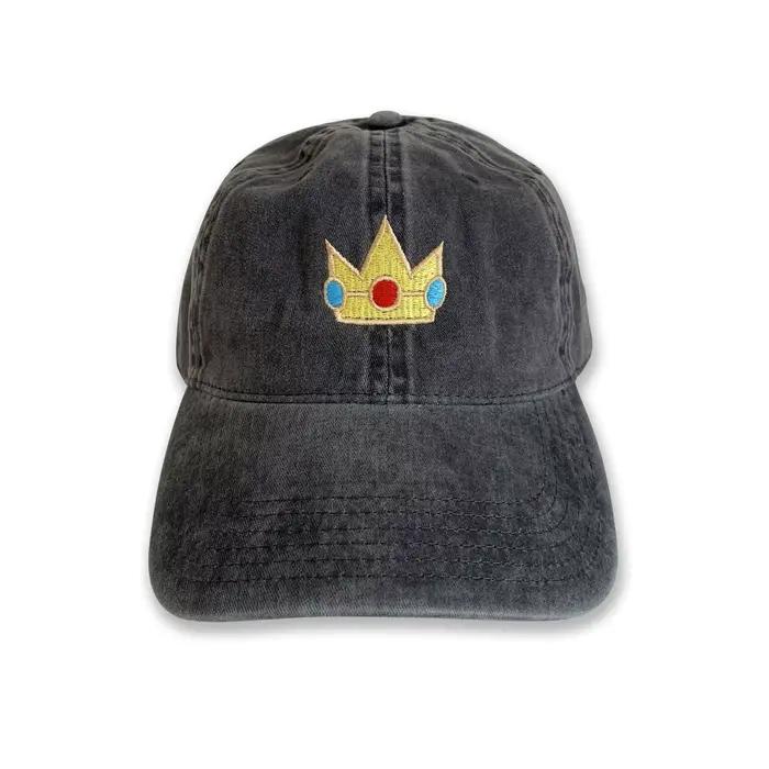 Casquette de princesse Peach pour Halloween, brodée, en coton lavé