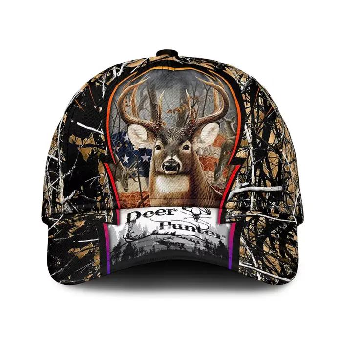 Casquette de baseball camouflage cerf pour la chasse en plein air, chapeau à rabat réglable avec mot