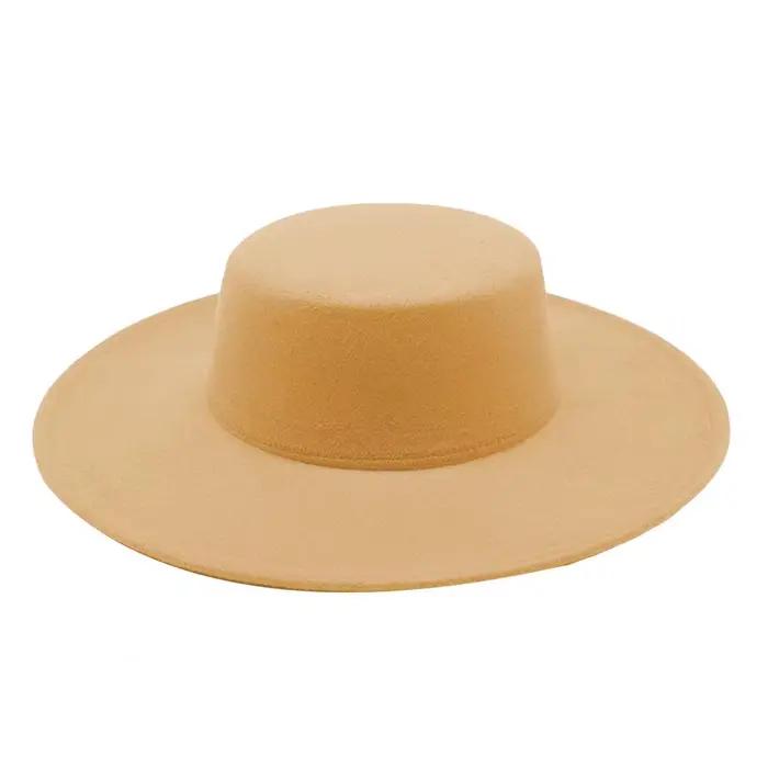 Chapeau Fedora rétro à grand bord pour femmes, couleur Pure, Derby, chapeau de Jazz pour mariage, ba