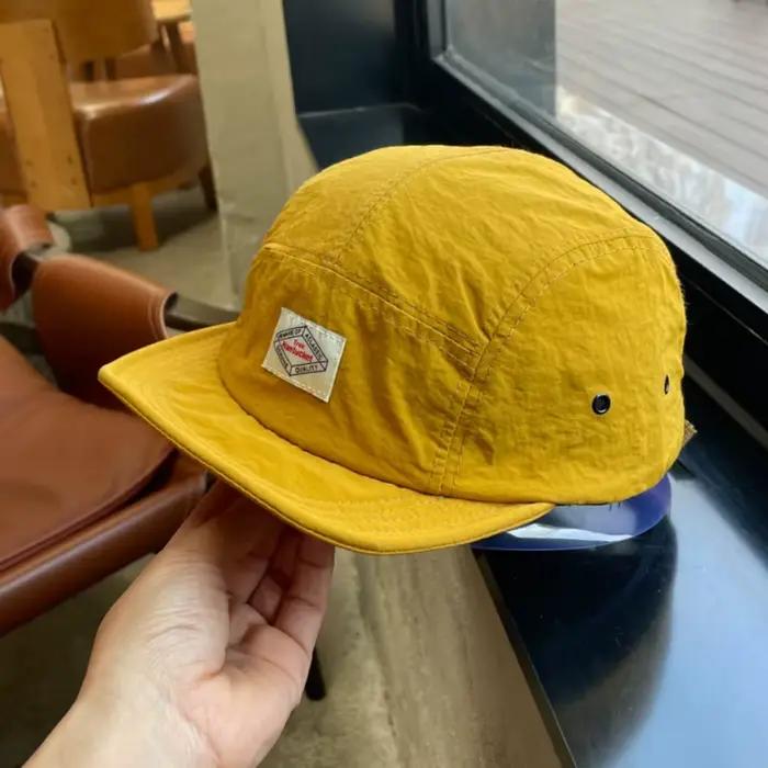 Casquette de baseball vintage à visière plate en nylon et maille imperméable avec patch lettre pour 