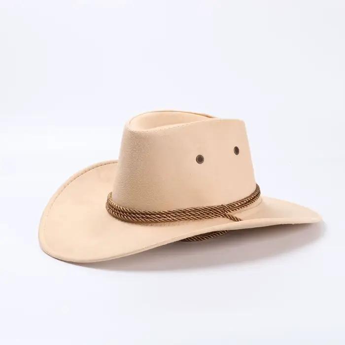 Chapeau de cowboy classique Western Cowboy chapeaux avec col réglable cordon de serrage Vintage Catt