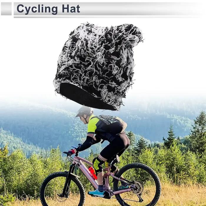 X Autohaux Chapeau de cyclisme chaud confortable respirant noir blanc 8,46 "x 8,66" 1 pièces