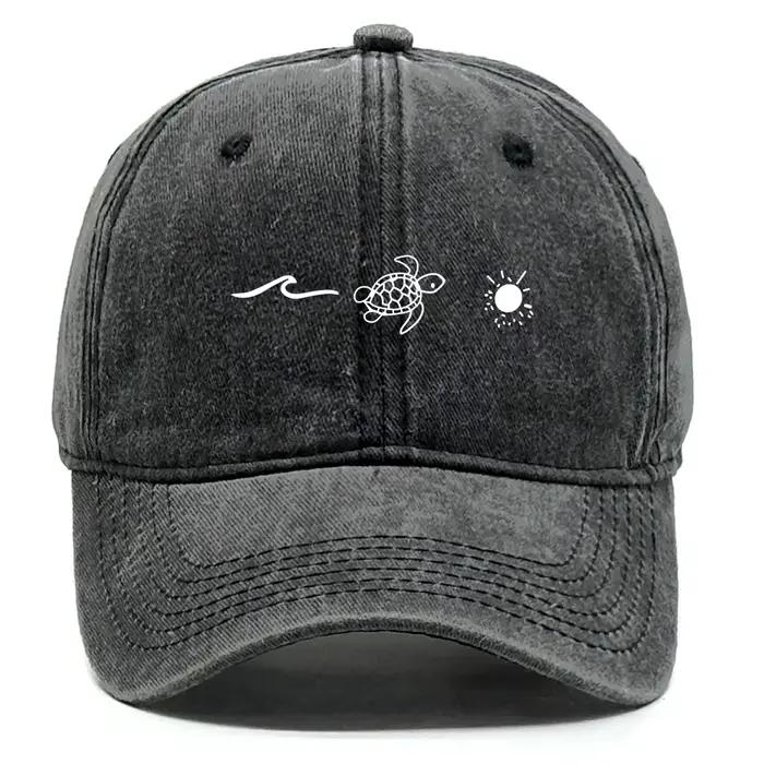 Casquette de Baseball unisexe à rabat, imprimé soleil de tortue ondulée, chapeau de sport, casquette