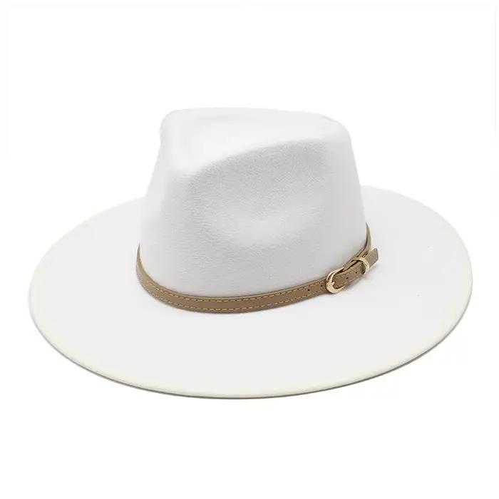 Chapeaux Fedoras en laine pour femmes, kaki, Camel, à large bord, Vintage, robe formelle d'église, c