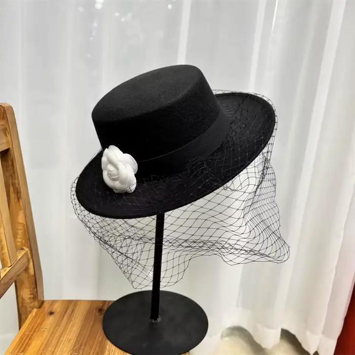 Chapeau Fedora pour Femme, Tendance, Formel, pour Mariage, Cérémonie, Chapeau de Cérémonie à Dessus 