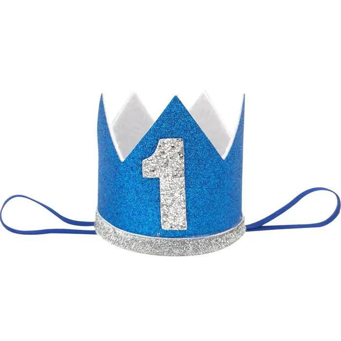 1 pièce Chapeau d'anniversaire pour garçon 1 2 3 ans, couronne d'anniversaire, décoration de fête d'