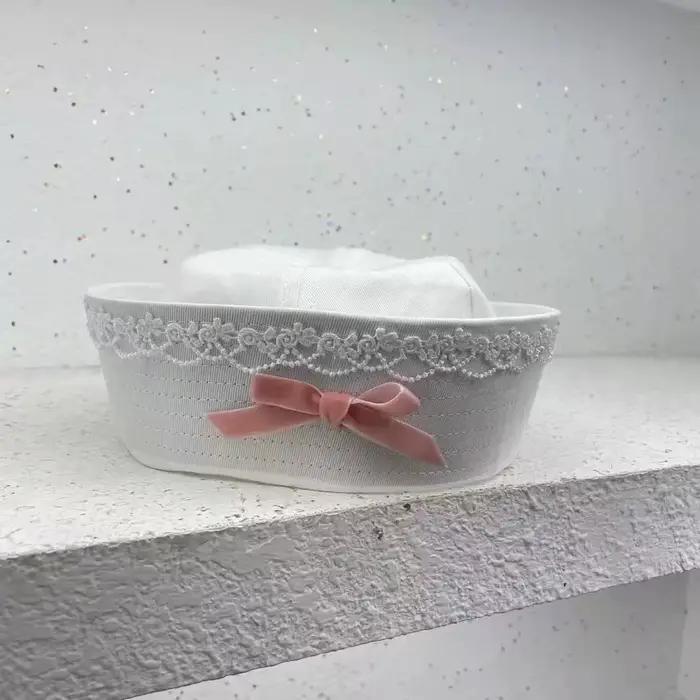 HongLuan Chapeau de marin rose/blanc/noir pour la plage, chapeaux de capitaine pour femme d'Hallowee