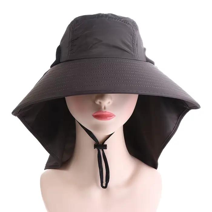 Casquette de pêche Panama à bord Long et large, chapeau à rabat avec couvre-cou, casquette de soleil