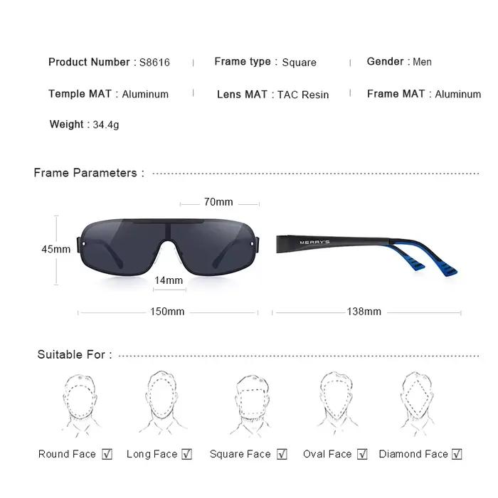 MERRYS-Lunettes de soleil polarisées Uco HD pour hommes, lunettes de soleil pour la conduite et la p