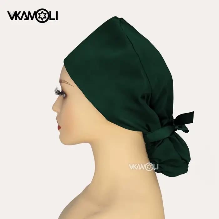 Bonnets de gommage pour cheveux longs pour femmes, tissu satiné, couleur unie, chapeau queue de chev