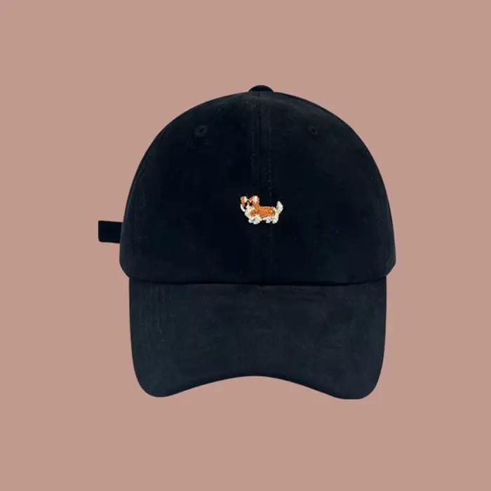 Chapeau de Baseball brodé de chien pour hommes et femmes, casquette à visière en coton de couleur un