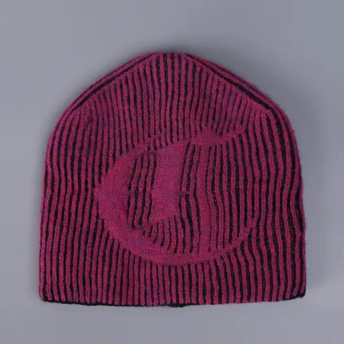 Casquette en laine tricotée avec lettres imprimées pour femmes, Style de rue, automne hiver, chaud, 