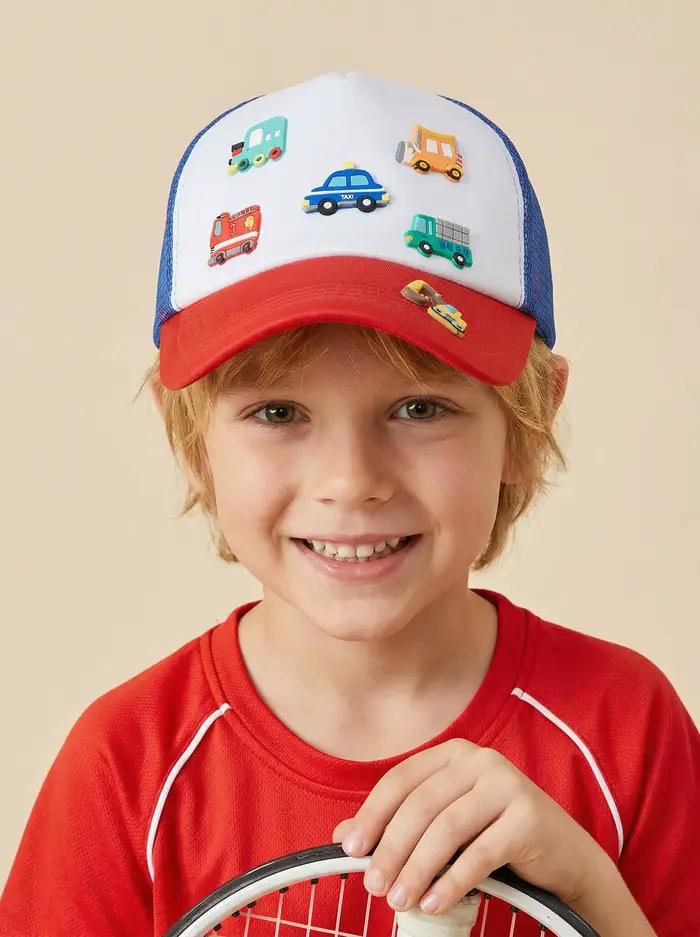 Casquette de camionneur en maille pour enfants, chapeau de soleil d'été, casquette de baseball pour 