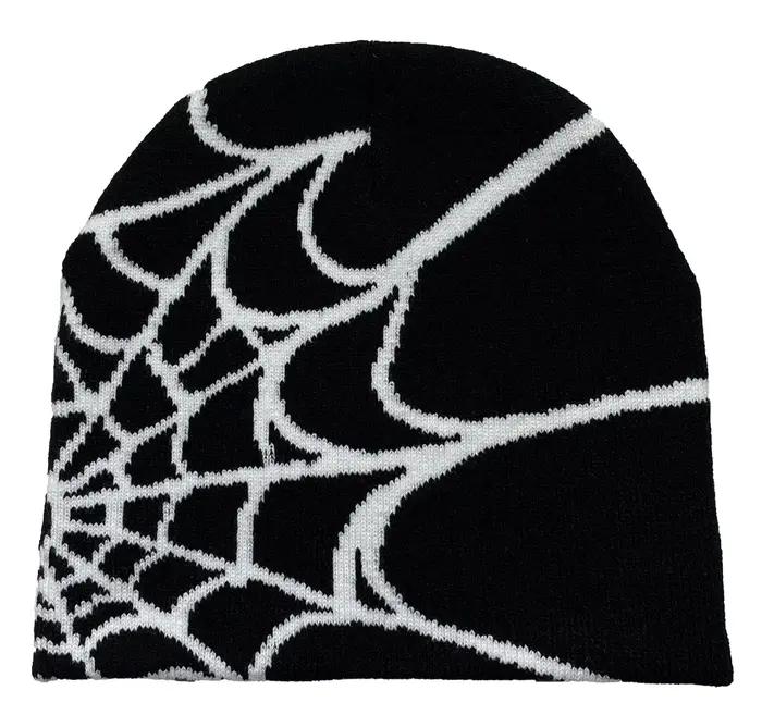 1 morceau de chapeaux tricotés en toile d'araignée pour hommes et femmes, chapeaux de pull chauds, c