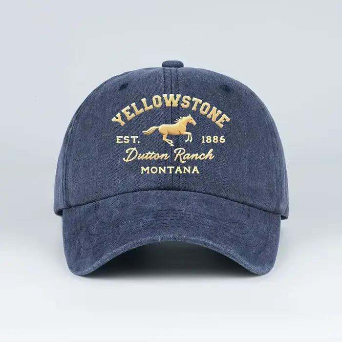 Casquette de baseball décontractée Yellowstone à imprimé cheval, légère, respirante et ajustable pou