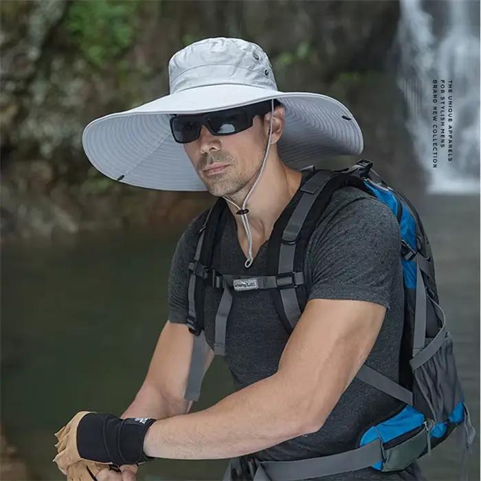 Chapeau de soleil à bord large de 16cm, chapeau Safari respirant pour hommes et femmes, chapeau Boon