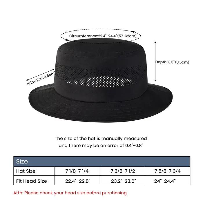 VOBOOM – chapeau seau Fedora en maille, léger et respirant, Protection solaire à large bord, casquet