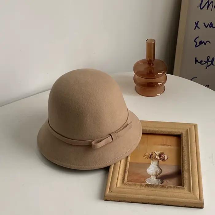 Chapeau formel en feutre Hepburnesque Vintage, casquette Panama de Style héritière riche, chapeau se