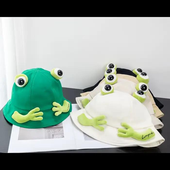 Chapeaux de grenouille de dessin animé mignon pour femmes, casquettes de pêche, pliable, léger, sole